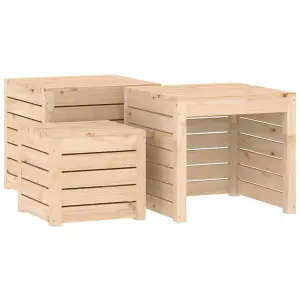 Berkfield 3 Piece Garden Box Set Solid Wood Pine