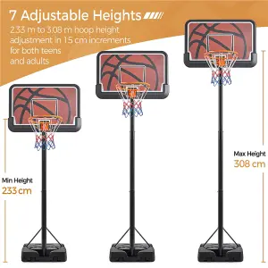 Yaheetech Portable Basketball Hoop and Stand 111cmL x 72cmW