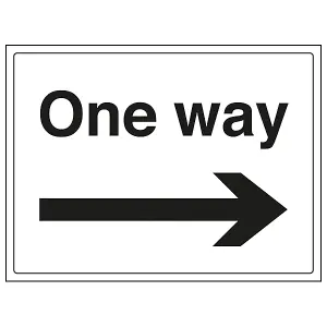 One Way Arrow Right Parking Road Sign - Rigid Plastic - 300x200mm (x3)