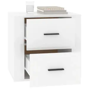 Berkfield Bedside Cabinet High Gloss White 50x39x47 cm