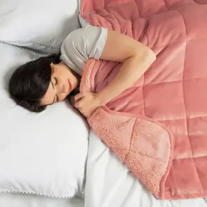 LIVIVO Warm Weighted Blanket 9kg - Great for Adult Therapy, Insomnia, Anxiety, Autism, Calming Stress Relief - Pink, 150x200cm