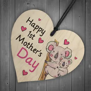 Personalised 1st Mothers Day Gift For Mummy Wooden Heart Plaque Mummy Gift