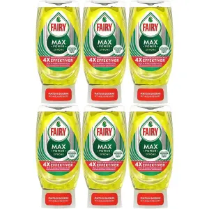 Fairy Dishwasher Washing Up Liquid Max Power Lemon 370ml Pack of 6