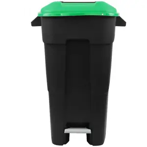 120 Litre Wheelie Bin with Foot Pedal - Green Lid