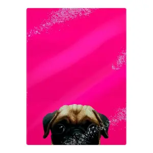 Inquisitive Creatures Pug Chopping Board Pink (One Size)