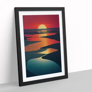 Legendary Sunset View Abstract Black / 46cm H x 34cm W x 2cm D