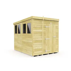 DIY Sheds 6x8 Pent Shed - Single Door With Windows