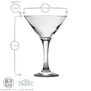 Rink Drink - Martini Glasses - 175ml - Clear - Pack of 6