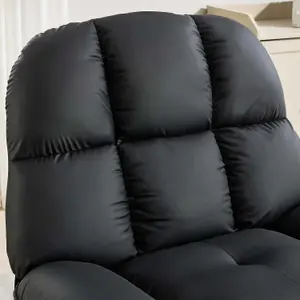 Chicago Faux Leather Swivel & Rocker Manual Recliner Chair Black