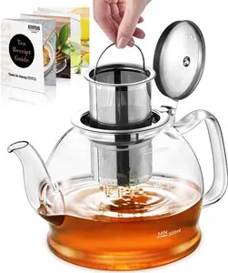 Glass Teapot, 1200 Ml Tea Pot, STNTUS Teapot, Glass Teapot With Infuser, Borosilicate Teapot With Infuser For Loose Tea, Teapot With Stainless Steel