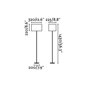 Luminosa Thana 1 Light Floor Lamp White, Nickel with White Shade, E27