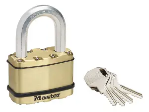 Master Lock - Excell™ Brass Finish 64mm Padlock 5-Pin - 38mm Shackle