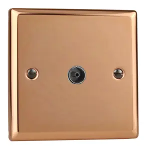 Varilight 1-Gang TV Socket Co-Axial Polished Copper