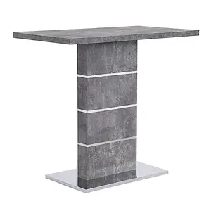 Parini Concrete Effect Bar Table With 4 Candid White Stools