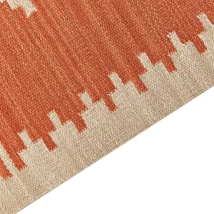 Cotton Kilim Area Rug 160 x 230 cm Orange GAVAR