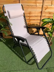 Beige Zero Gravity Chair Lounger