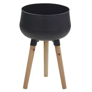 Elevated Plant Pot AGROS Metal Black