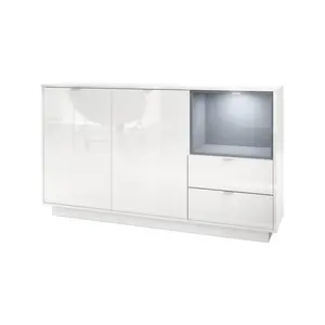 Sideboard Mcclung White (glossy)/Grey (glossy) / Yes