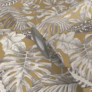 GoodHome Balito Beige Foliage Textured Wallpaper