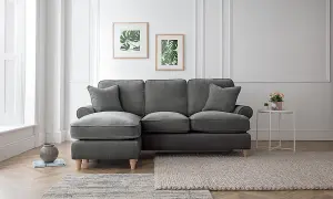 Sofas Express Mumbles Charcoal Grey Left Hand Chaise Scroll Manhattan Sofa