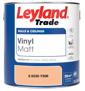 Leyland Trade Vinyl Matt Walls & Ceilings Emulsion Paint (S 0530-Y50R) 2.5L