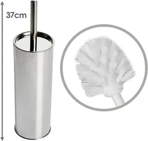 simpa Stainless Steel Toilet Brush & Holder - Set of 2