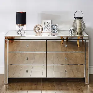 Birlea Seville 6 Drawer Chest Mirrored