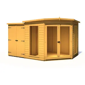 Shire Barclay Corner Summerhouse With Side Shed 8 Ft X 12 Ft