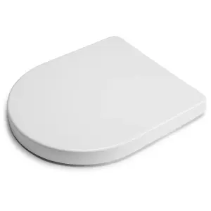 Croydex Flexi-Fix Plain White D-shaped Standard Soft close Toilet seat