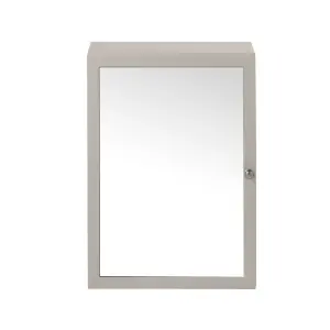 GoodHome Perma Satin Grey Non illuminated Wall-mounted Mirrored door Bathroom Cabinet (W)500mm (H)700mm