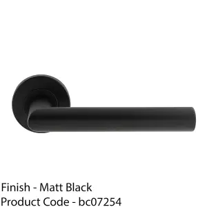 PAIR Straight Mitred Bar Handle On Round Rose Concealed Fix Matt Black