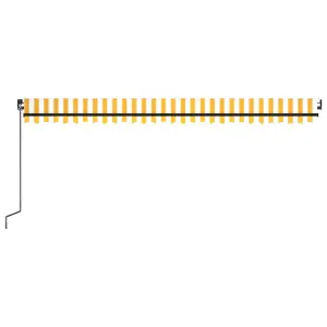 Berkfield Manual Retractable Awning with LED 500x300 cm Yellow and White