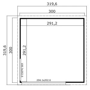 Lasita Domeo 1 Garden Office - 3m x 3m - Double Glazed Modern Summer House