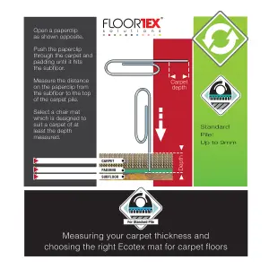 Floortex Enhanced Polymer Carpet Protector Mat for Standard Pile Carpets (up to 9mm) - Rectangular 116 x 150cm