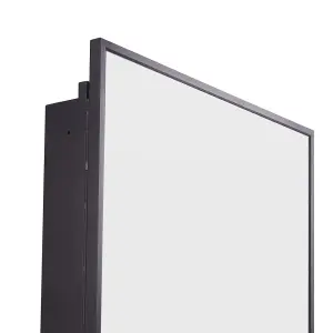 76cm H Black Wall-Mount Rectangular Bathroom Storage Mirror Cabinet