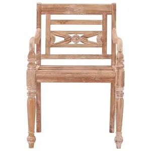 Berkfield Batavia Chairs 2 pcs White Wash Solid Teak Wood