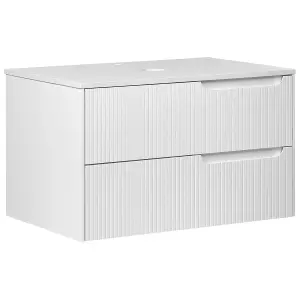 Bathroom Wall Mounted Cabinet 80 x 52 cm White QUINTELA