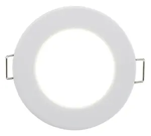 Luceco Matt White Fixed LED Fire-rated Cool white Downlight 5W IP65, Pack of 6