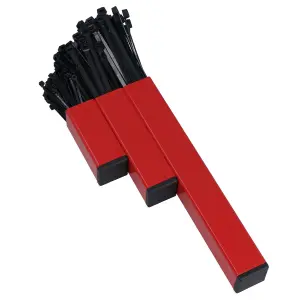 Red Cable Tie Holder Storage Rack with Magnetic Fixings + 200 Cable Ties