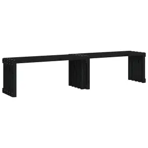 Berkfield Garden Bench Extendable Black 212.5x40.5x45 cm Solid Wood Pine