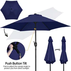 Market Parasol Navy Blue / 224cm H x 230cm W x 230cm D