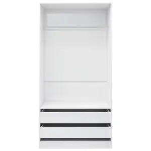 Wardrobe High Gloss White 100x50x200 cm Engineered Wood