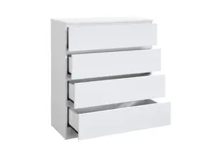 White 3 Piece Furniture Set Chest of Drawers Bedside Tables Birlea Oslo