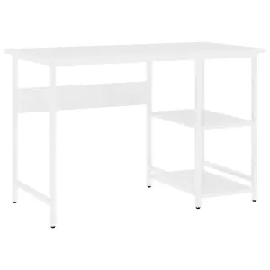 Berkfield Computer Desk White 105x55x72 cm MDF and Metal