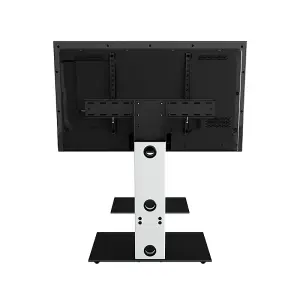 AVF Lesina 70cm Pedestal TV Stand, for TVs 32-65" - Satin White and Black Glass