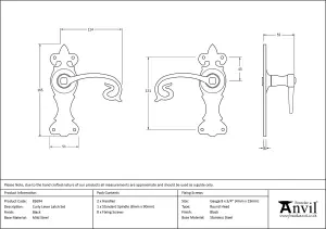 From The Anvil Black Curly Lever Latch Set