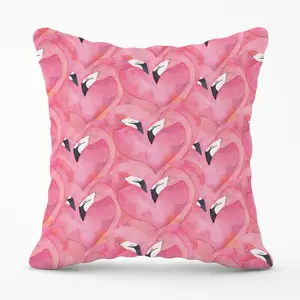 Watercolour Flamingo Hearts Cushions 45cm x 45cm