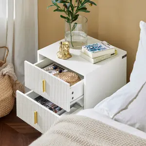 Aldea 2 Drawer Bedside Table White