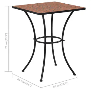 Berkfield Mosaic Bistro Table Terracotta 60 cm Ceramic