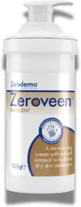 Zeroderma Zeroveen Emollient Cream, 2-In-1 Moisturiser & Wash For Mild Dry Skin Conditions, Eczema, Psoriasis, Dermatitis, Ichthyosis, Elderly